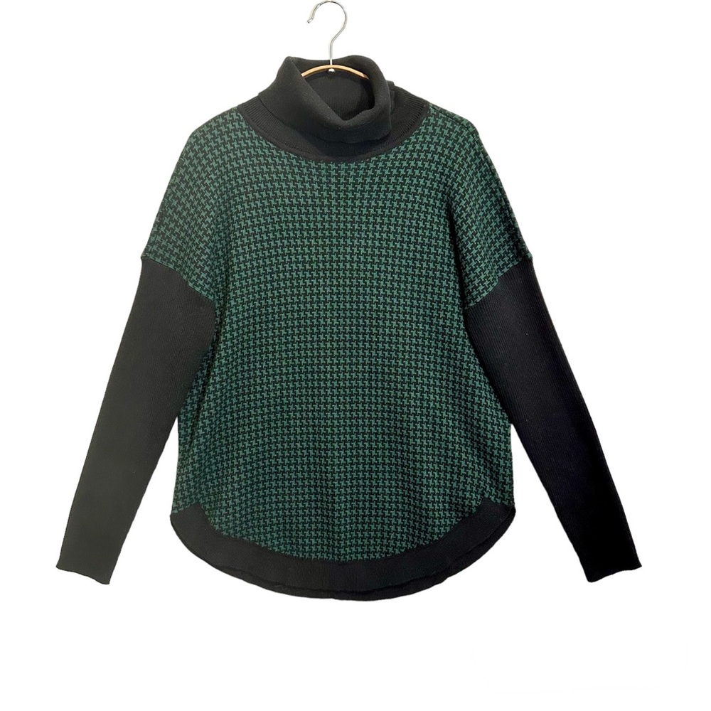 NWT Michael Kors Womens Sweater Cowl Neck Green Black size S